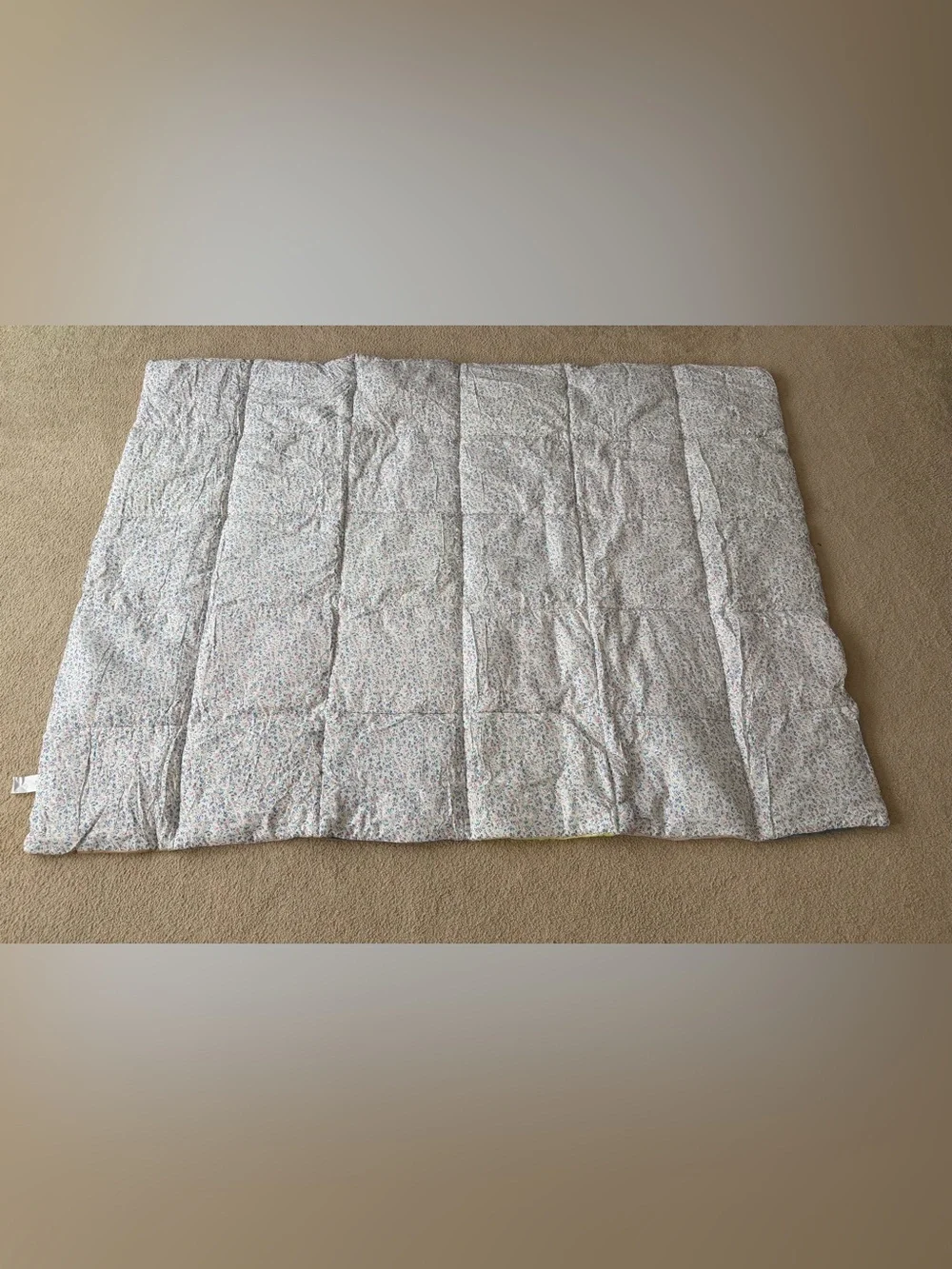 Plush Baby Quilted Activity Play Mat in Pink, Green, Gray & Tan 56